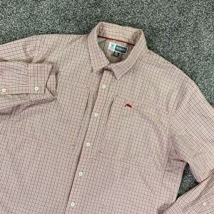 Simms Fishing Insect Shield Shirt Mens XL‎ Red White Vented Button Down Roll Tab